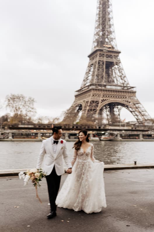 Paris Pre-wedding outfit inspiration Couture dress Galia Lahav