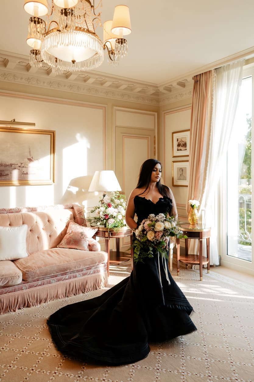 Paris Pre-wedding outfit inspiration fashion forward black dress