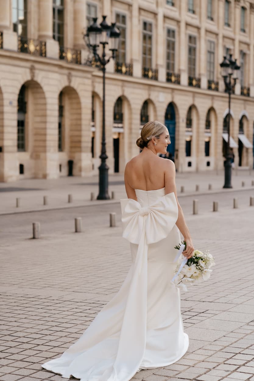 Paris Pre-wedding outfit inspiration dress with bow
