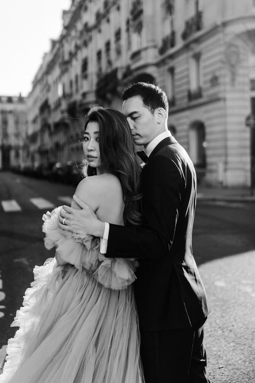 Couples wedding anniversary Photoshoot Paris streets