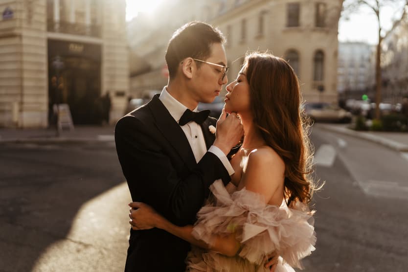 Couples wedding anniversary Photoshoot Parisian streets 