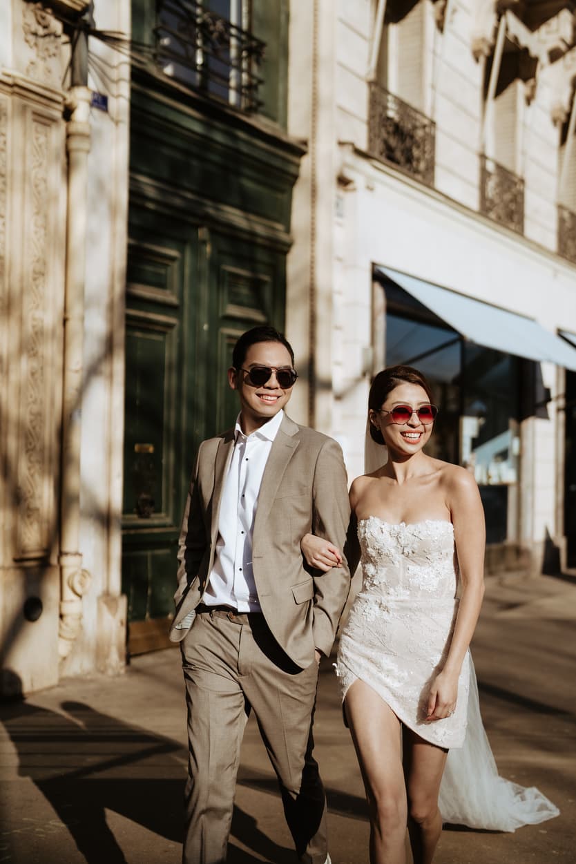 Couples wedding anniversary Photoshoot Paris streets