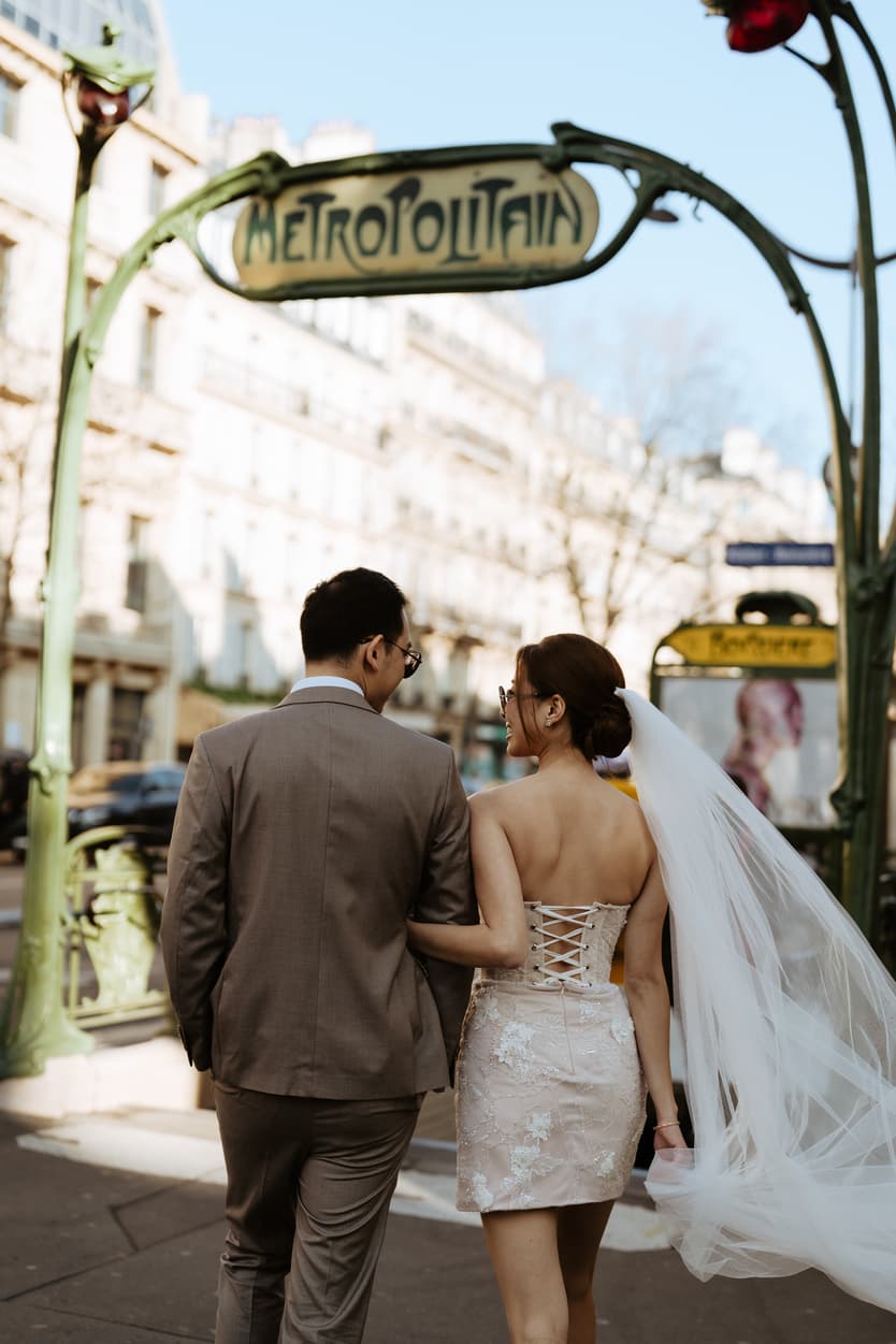 Couples wedding anniversary Photoshoot Paris streets