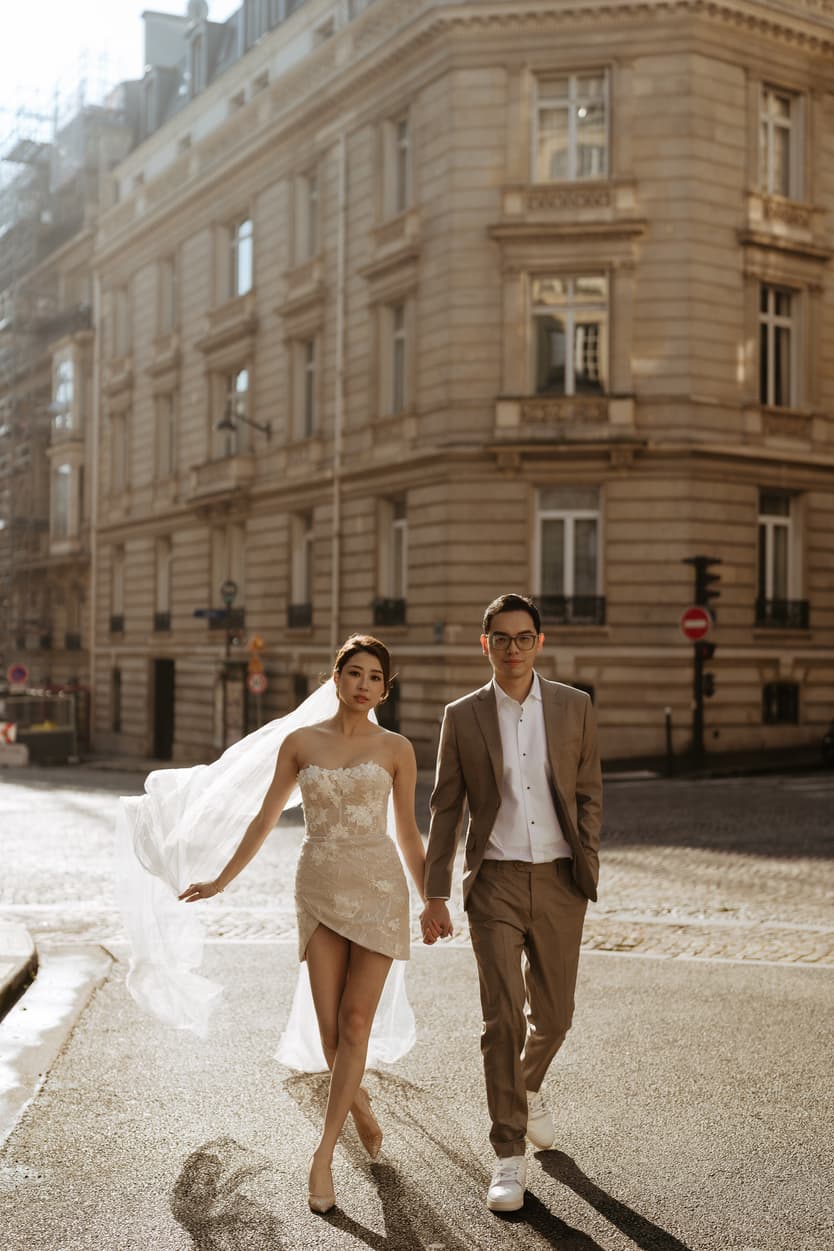 Couples wedding anniversary Photoshoot Paris streets