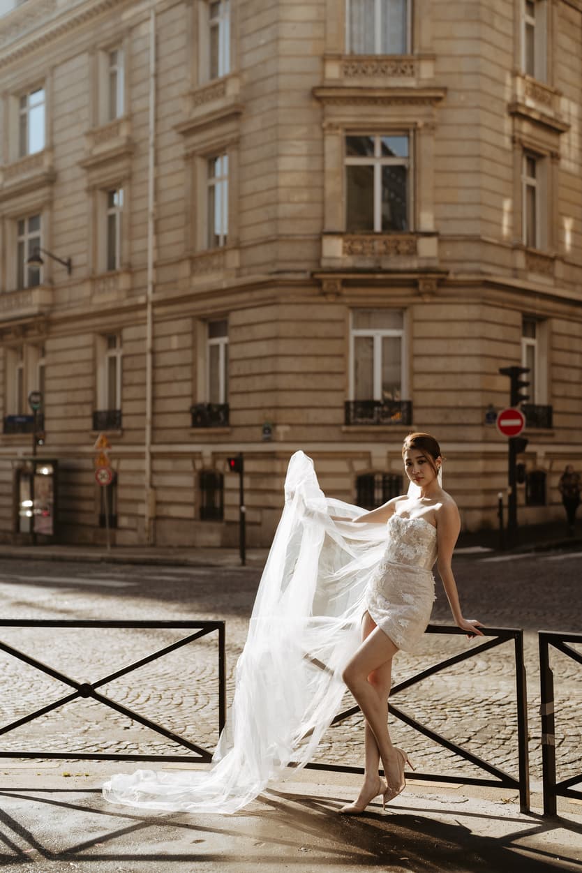 Paris Pre-wedding outfit inspiration short dress
