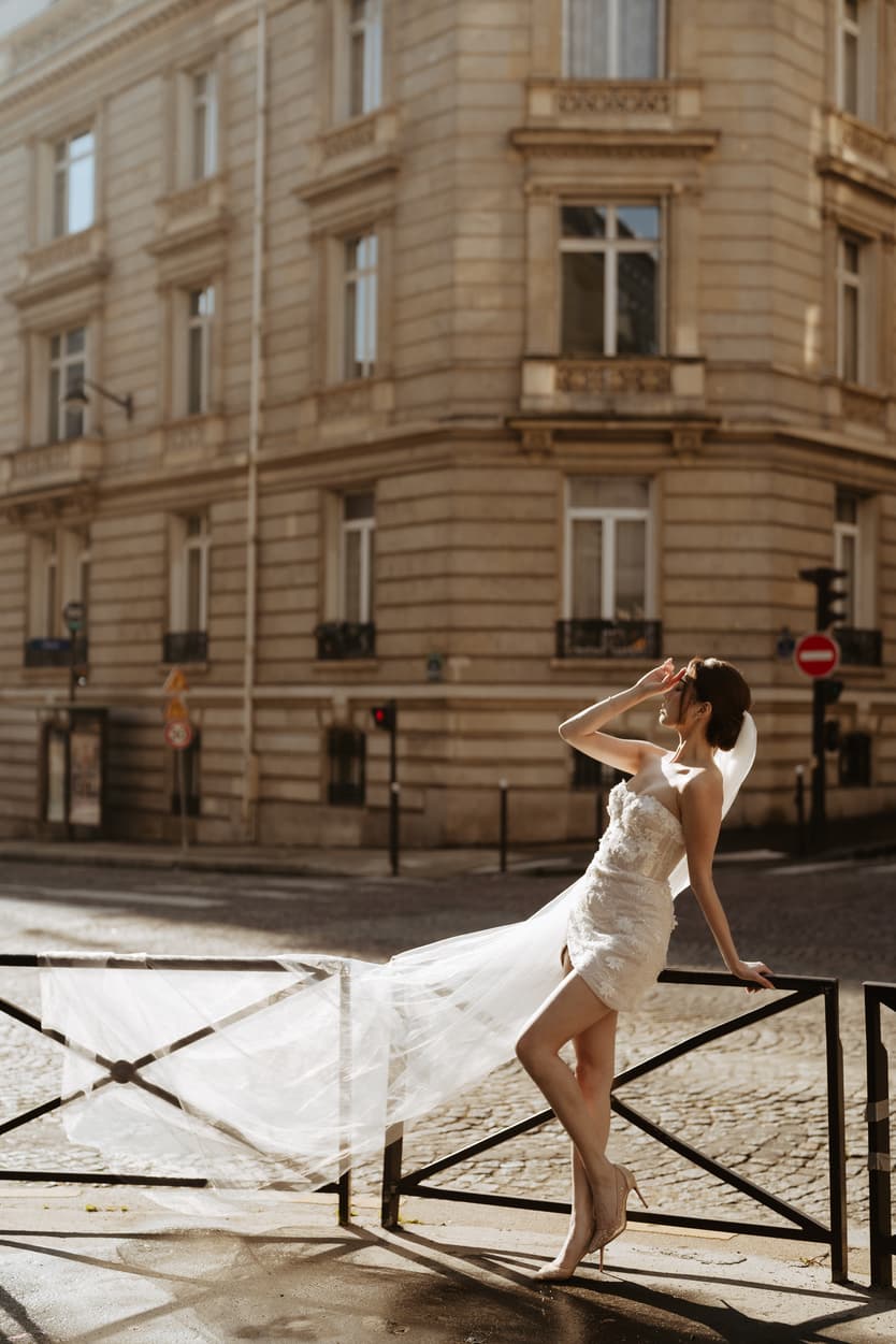 Couples wedding anniversary Photoshoot Paris streets