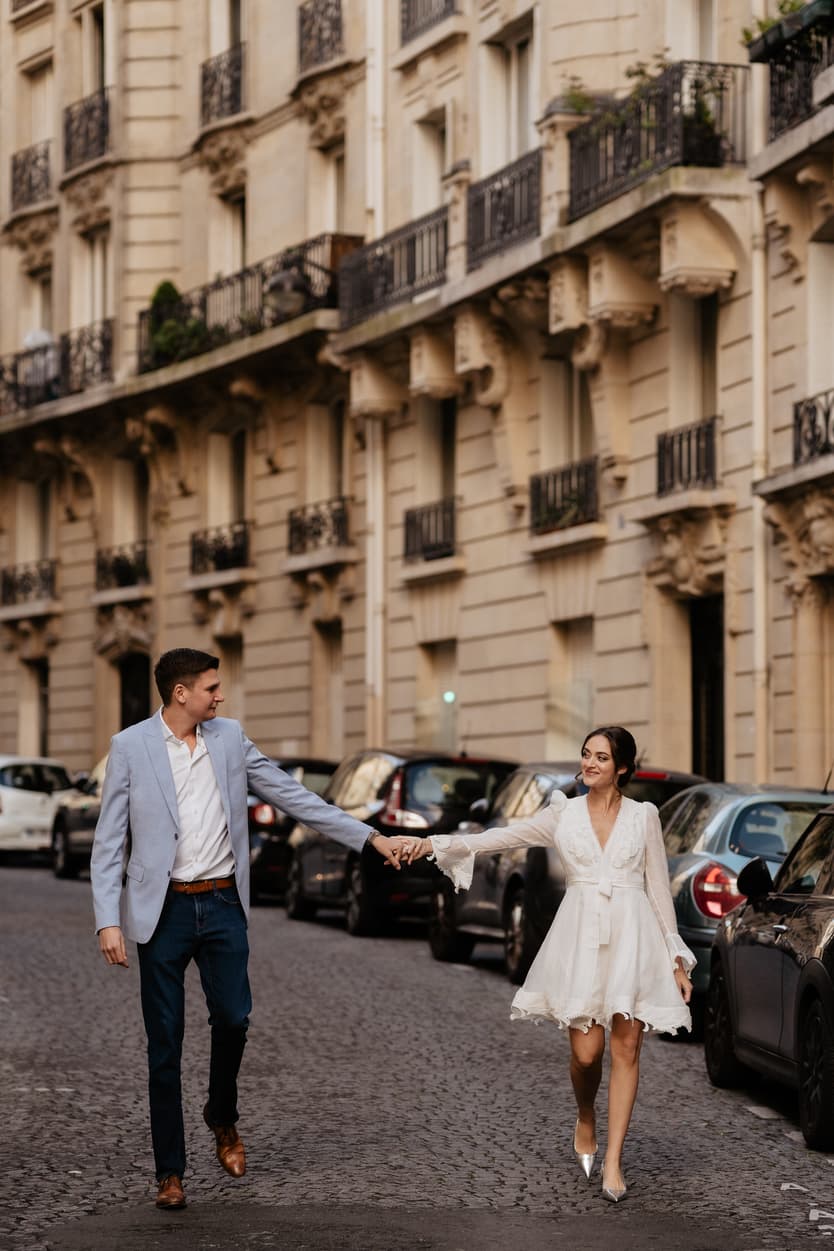 Couples Night engagement Photoshoot in Paris streets