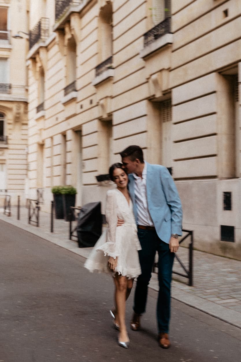 Couples Night engagement Photoshoot in Paris streets