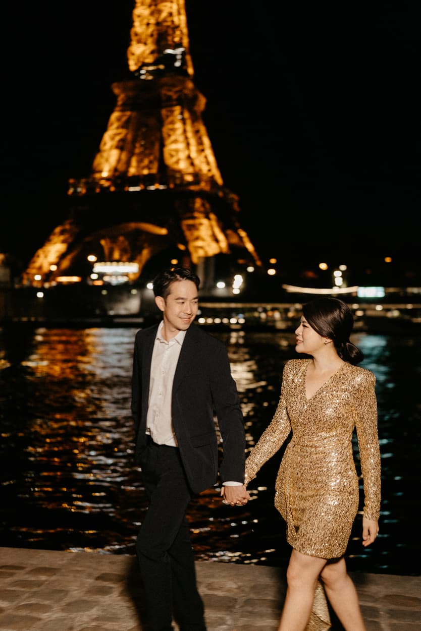 Paris Pre-wedding outfit inspiration fashion forward sparkling dress