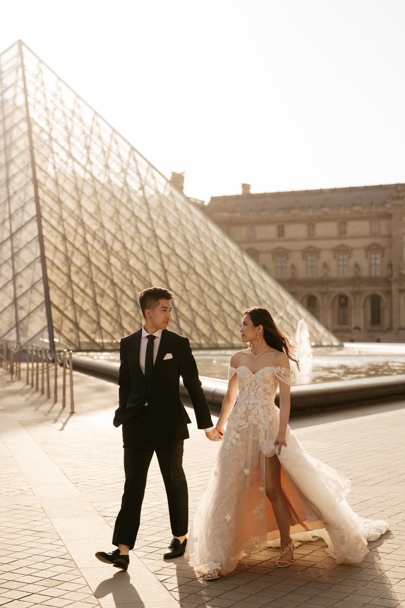 Paris Pre-wedding outfit inspiration dress with slit