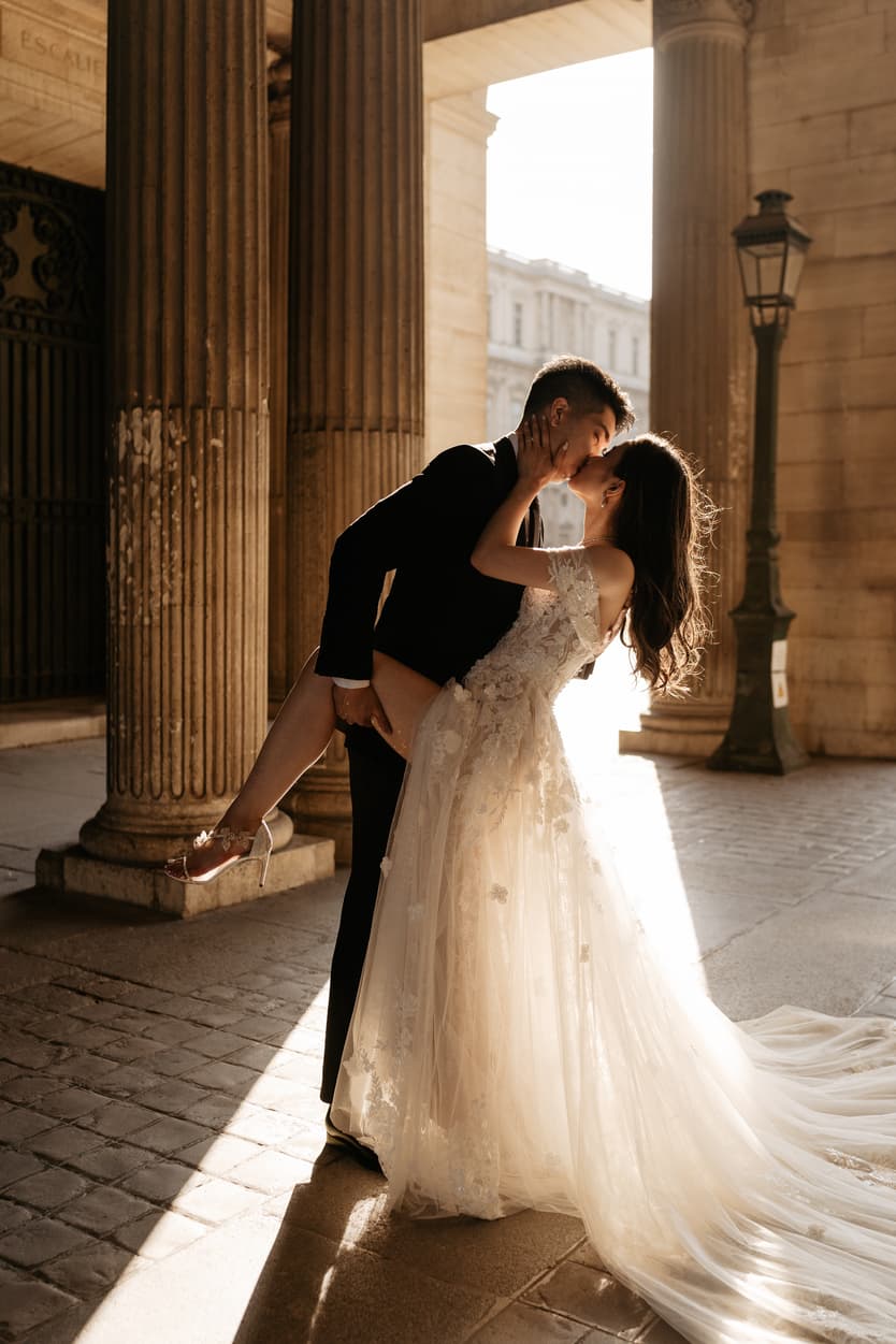 Paris Pre-wedding outfit inspiration dress with slit