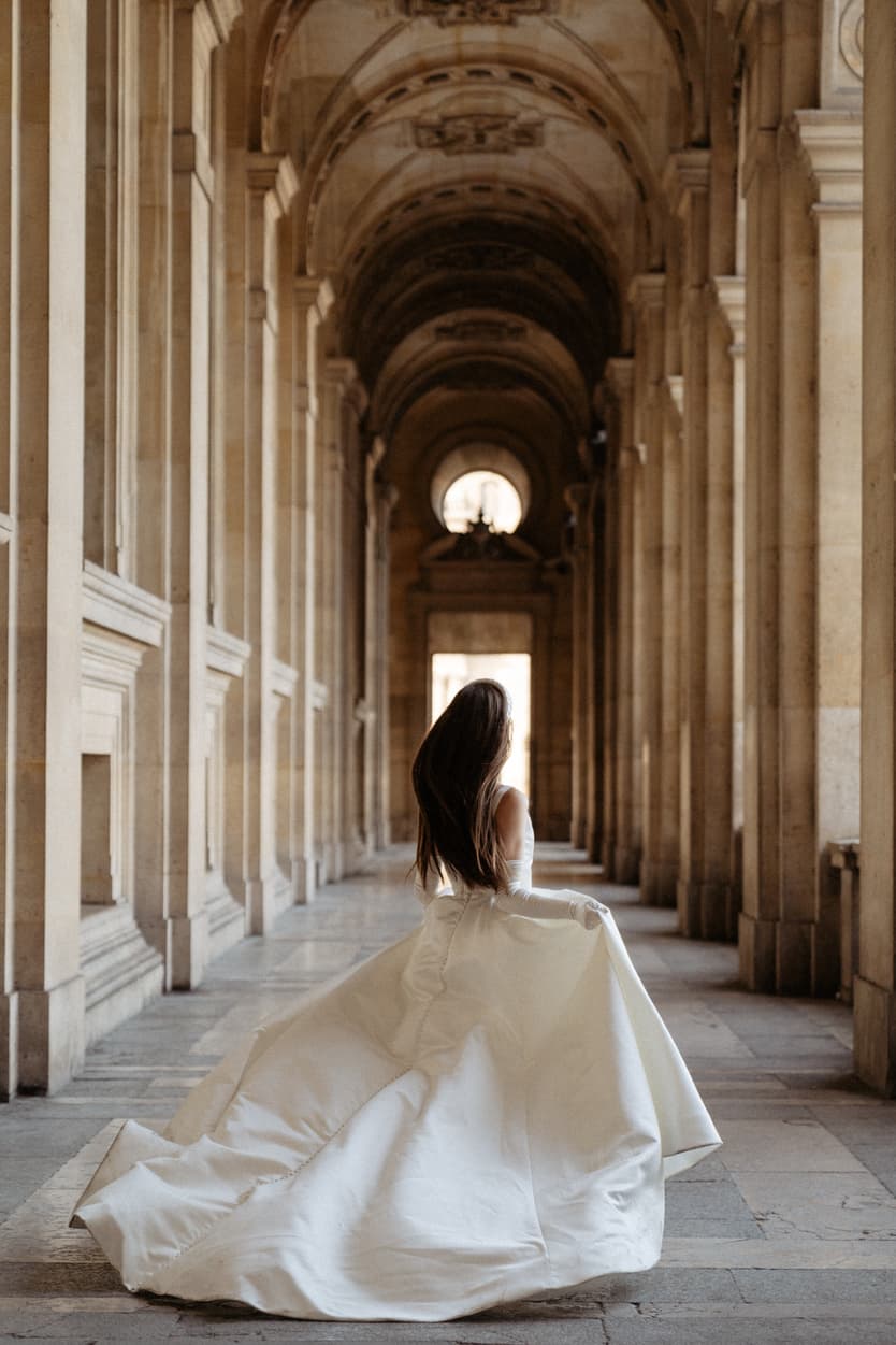Paris Pre-wedding outfit inspiration fashion flowy dress