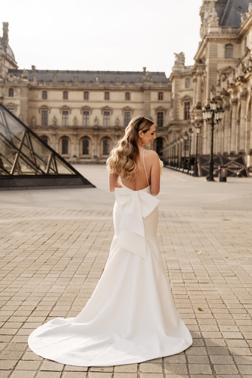 Paris Pre-wedding outfit inspiration dress with bow