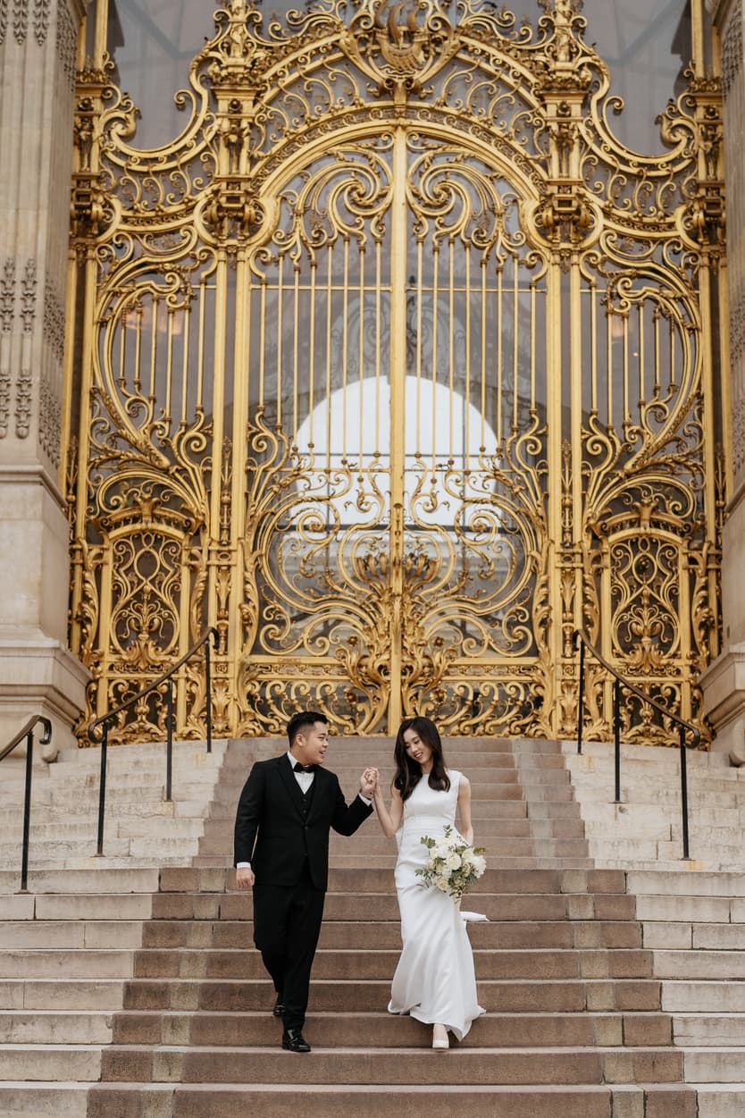 Couple full-day Pre-wedding Photoshoot in Paris Golden Gate