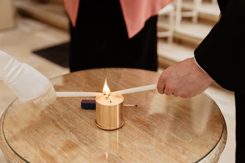 Destination wedding elopement at the luxurious Ritz Paris garden ceremony candle ritual