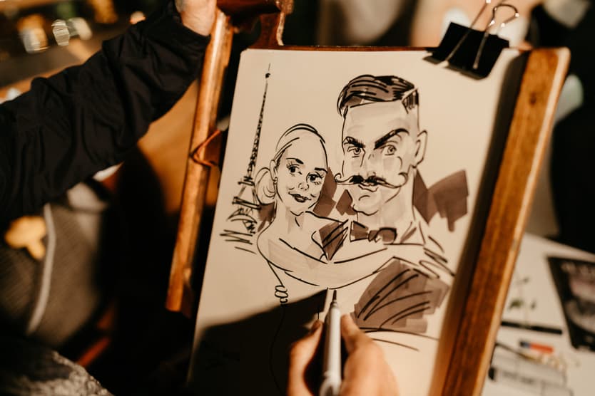 Destination elopement wedding Paris yacht couple's portrait on canvas