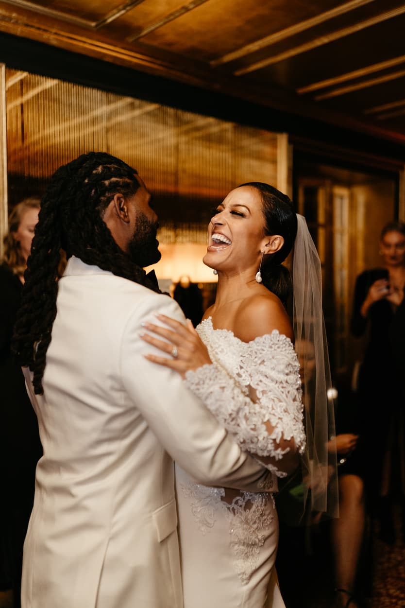 Destination elopement wedding Hotel Particulier Montmartre, Paris couple's first dance 
