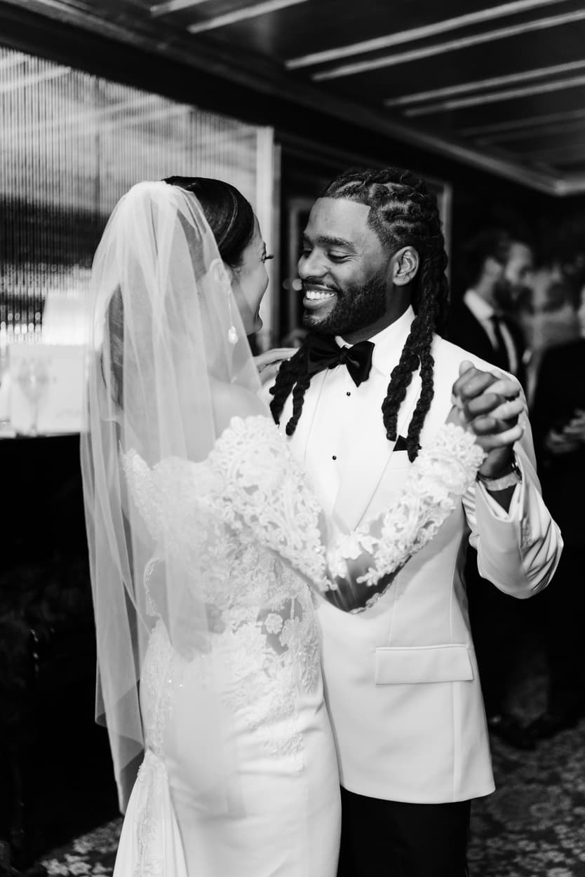 Destination elopement wedding Hotel Particulier Montmartre, Paris couple's first dance 