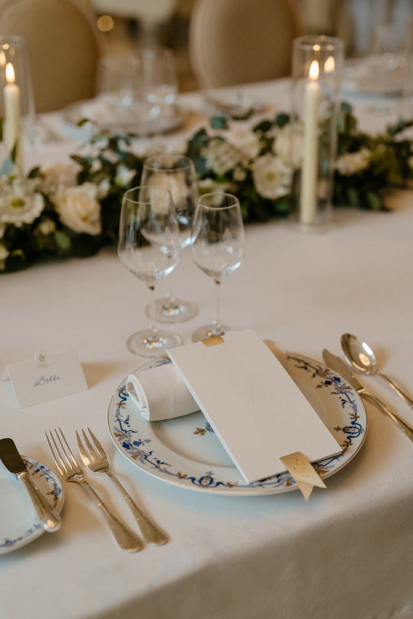 Destination wedding elopement at the luxurious Ritz Paris dinner decoration detail