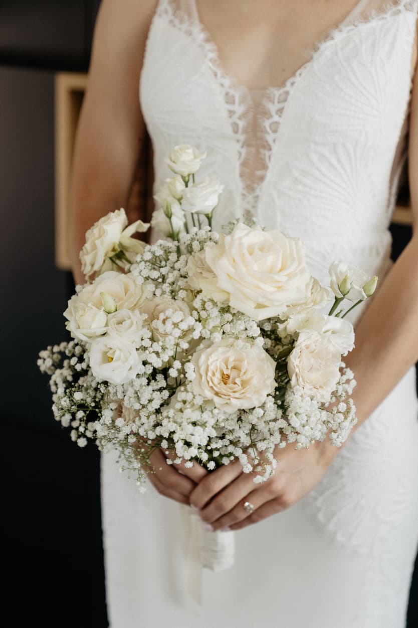 bridal white bouquet