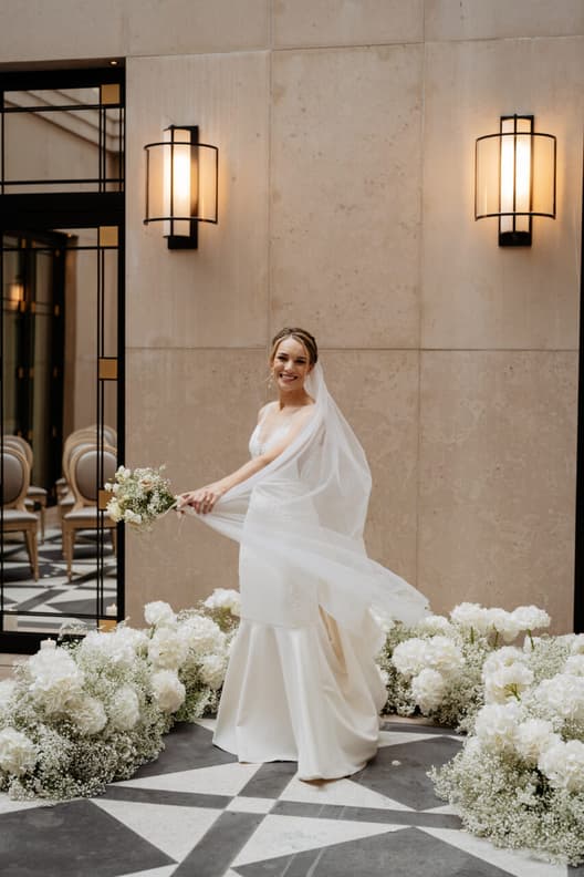 bride stunning at wedding ceremony