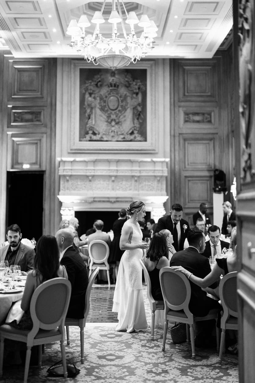 wedding dinner at Four Seasons hotel, Paris
