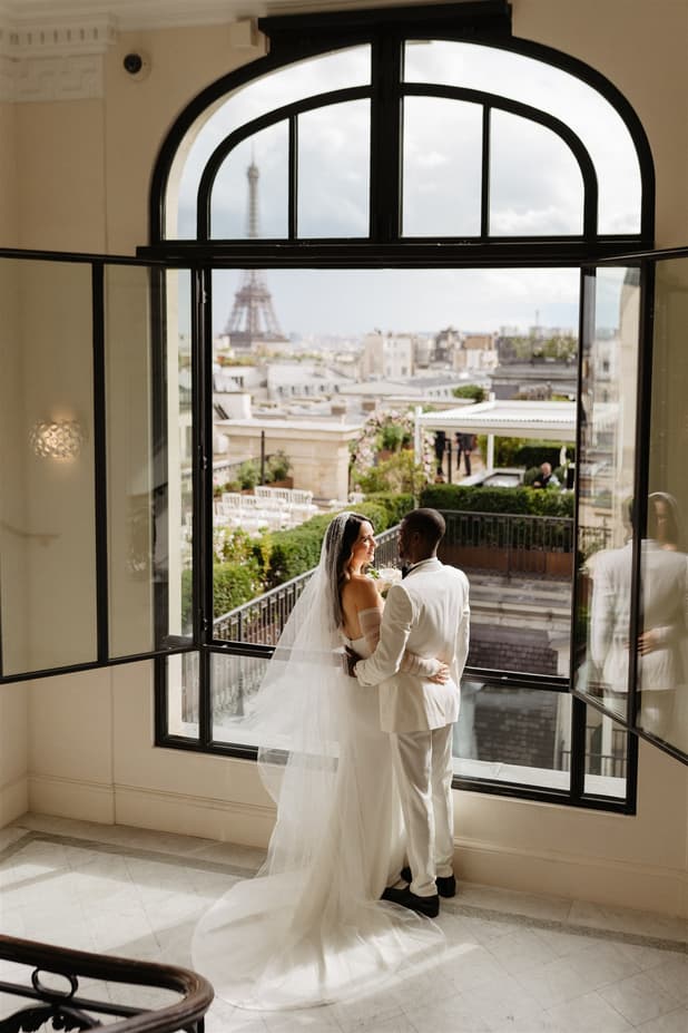 Peninsula paris rooftop eiffel tower wedding