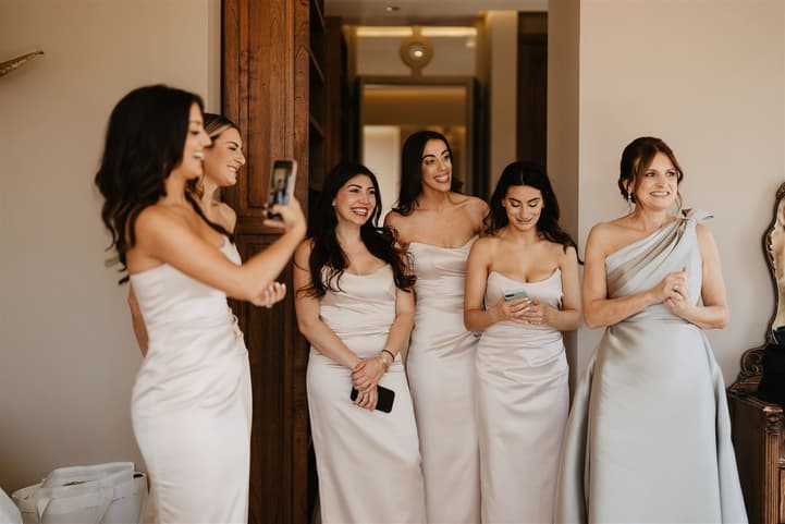 team bridemades are excited for wedding dress reveal
