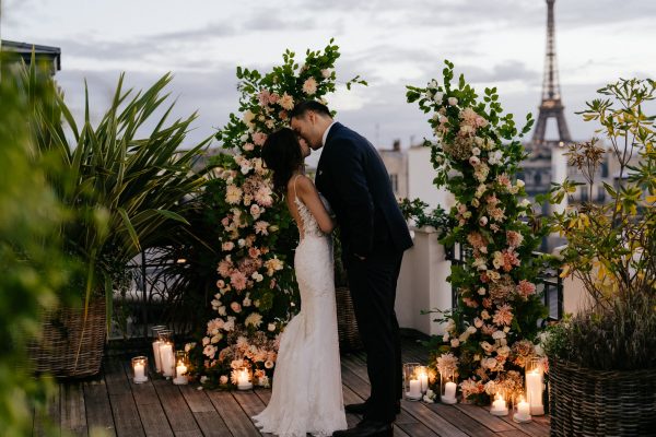 Gorgeous Intimate Rooftop Wedding at Marignan Hotel Paris