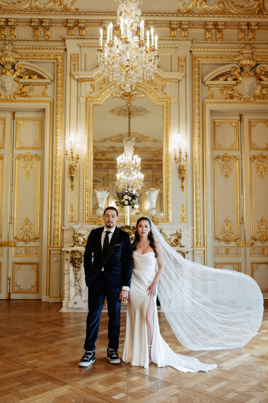 Eiffel tower terrace elopement at Shangri-La Paris