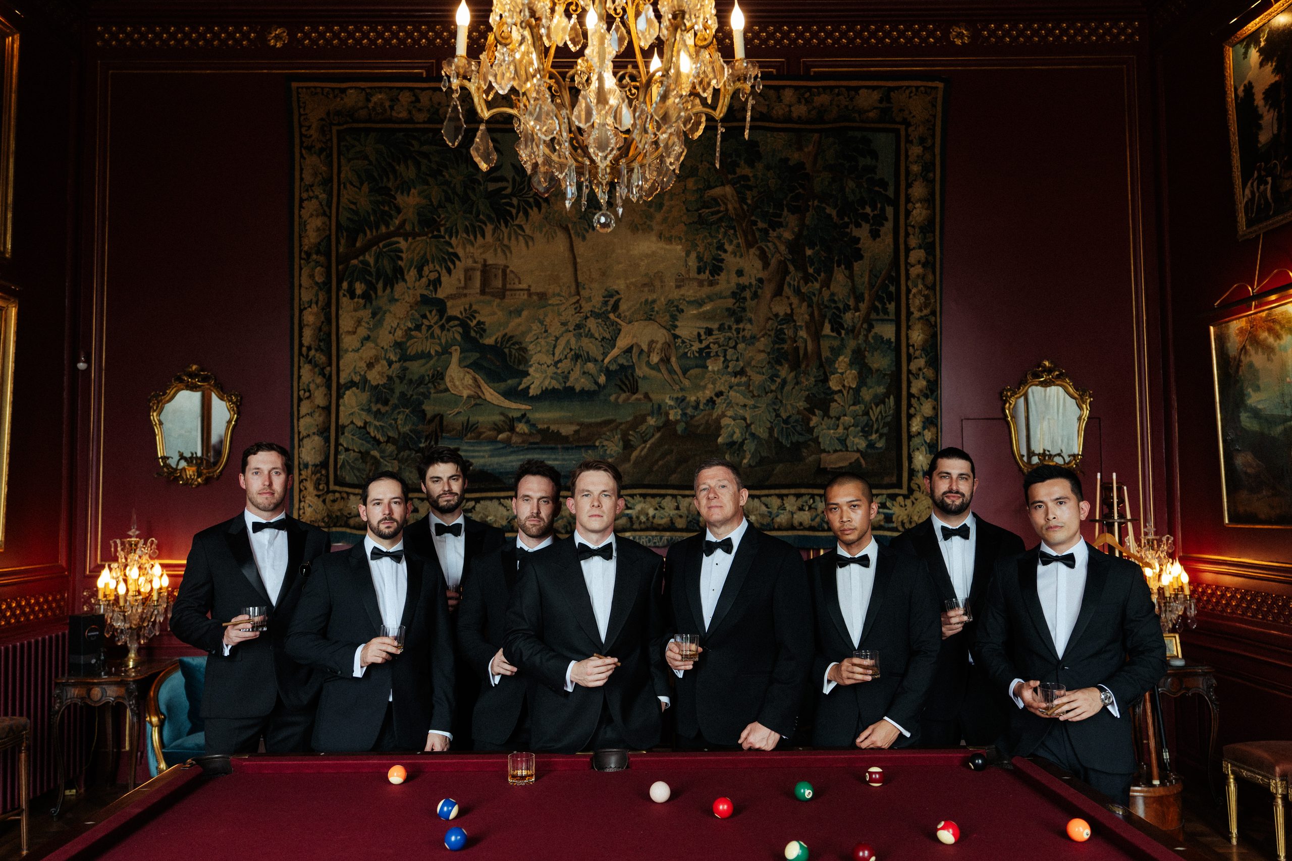 Wedding at Chateau de Grand Luce with champagne tower