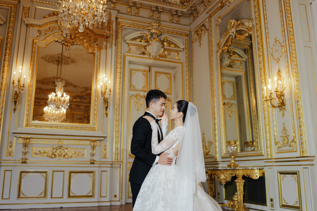 luxury pre-wedding paris shangri-la hotel golden ballroom