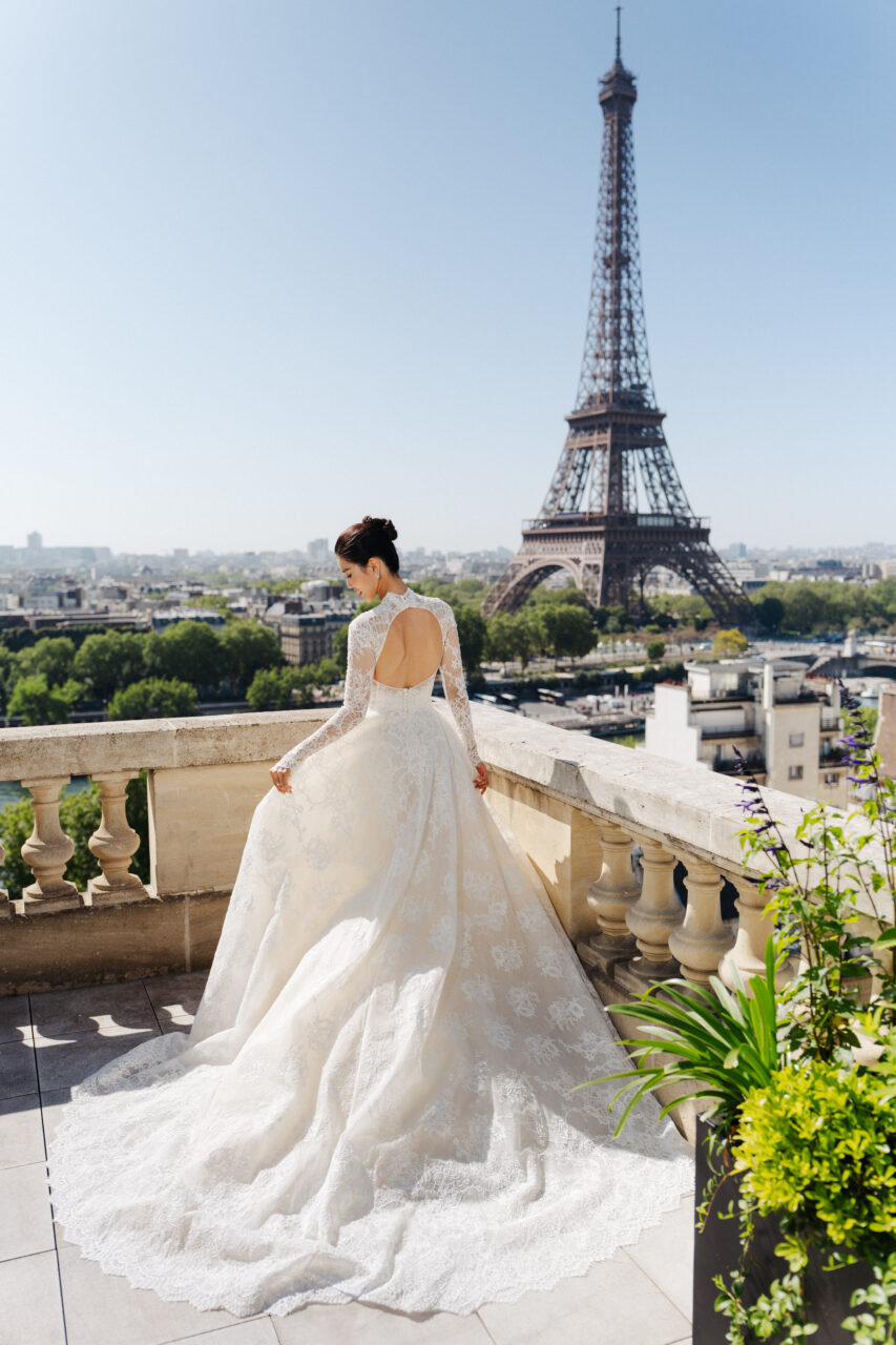 luxury pre-wedding paris shangri-la hotel eiffel tower views