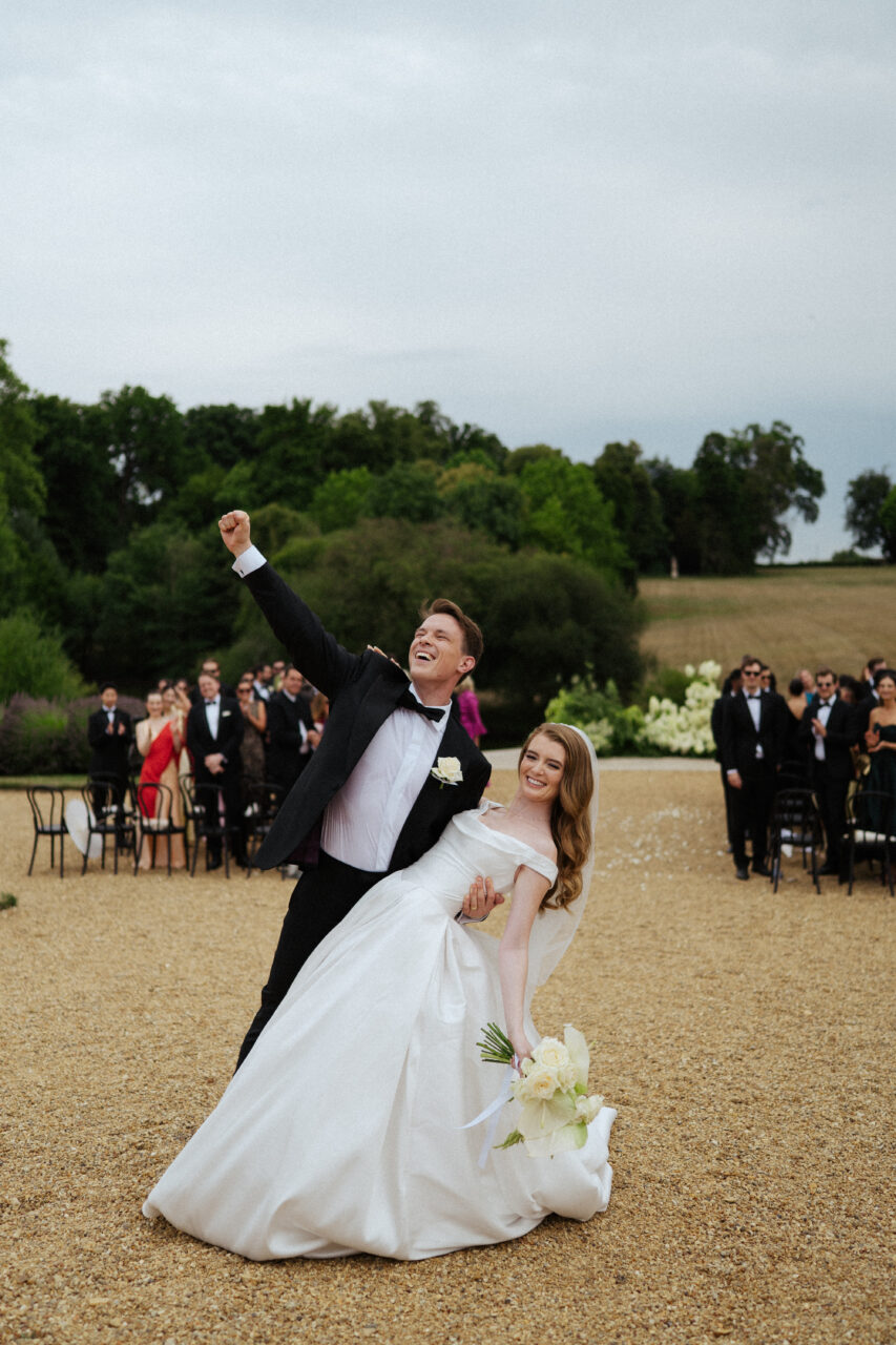 Wedding exit Château du Grand Lucé